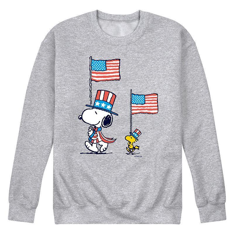 Mens Peanuts Snoopy Woodstock March Fleece Sweatshirt Blue Product Image