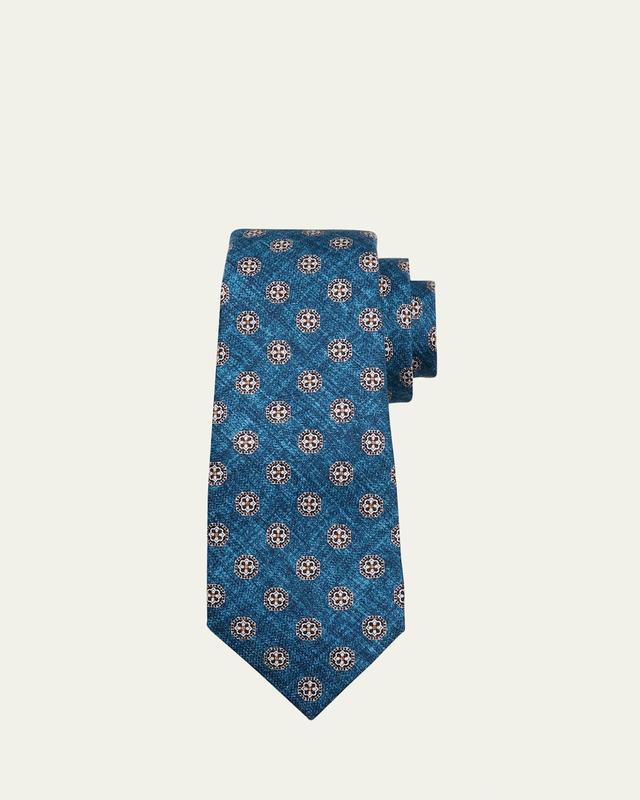 Mens 7-Fold Medallion Silk Tie Product Image