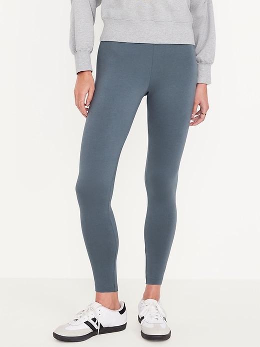 High-Waisted Jersey Ankle Leggings Product Image