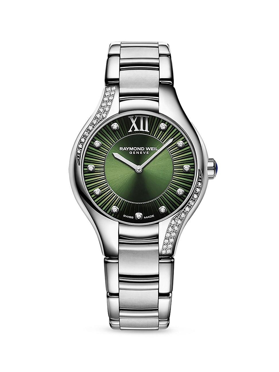 Raymond Weil Womens Swiss Noemia Diamond (1/4 ct. t.w.) Stainless Steel Bracelet Watch 32mm Product Image