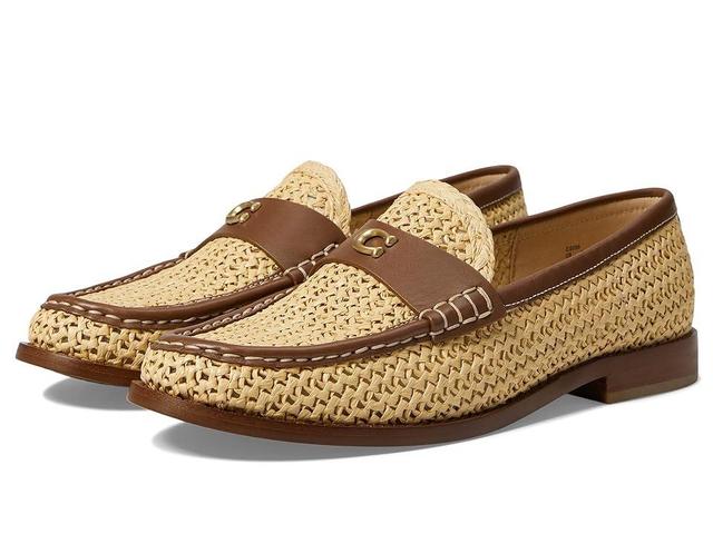 COACH Jolene Raffia Loafer (Natural/Saddle) Women's Flat Shoes Product Image