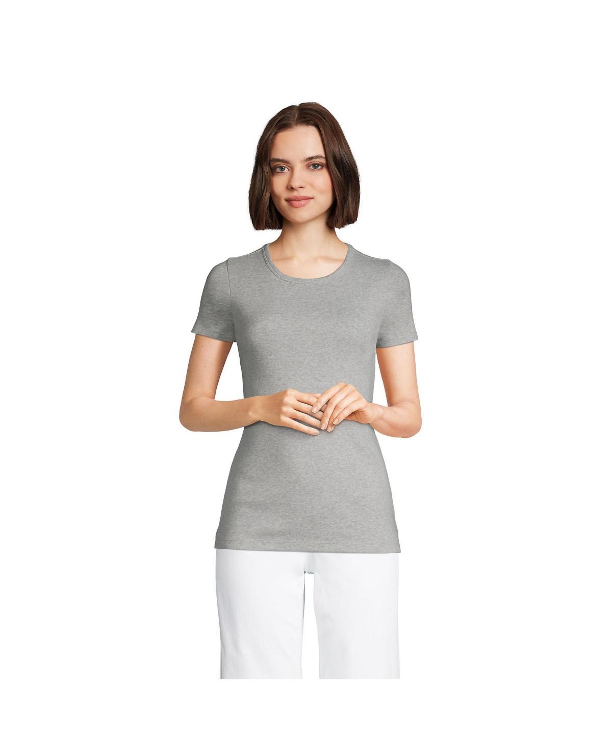 Womens Lands End All-Cotton Crewneck Tee Product Image