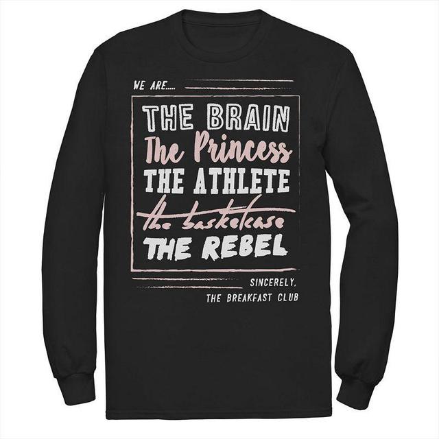 Mens Breakfast Club Roster Long Sleeve Tee Black Product Image