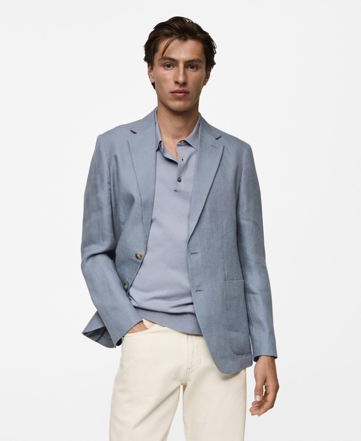 Mango Mens Herringbone Linen Suit Jacket Product Image