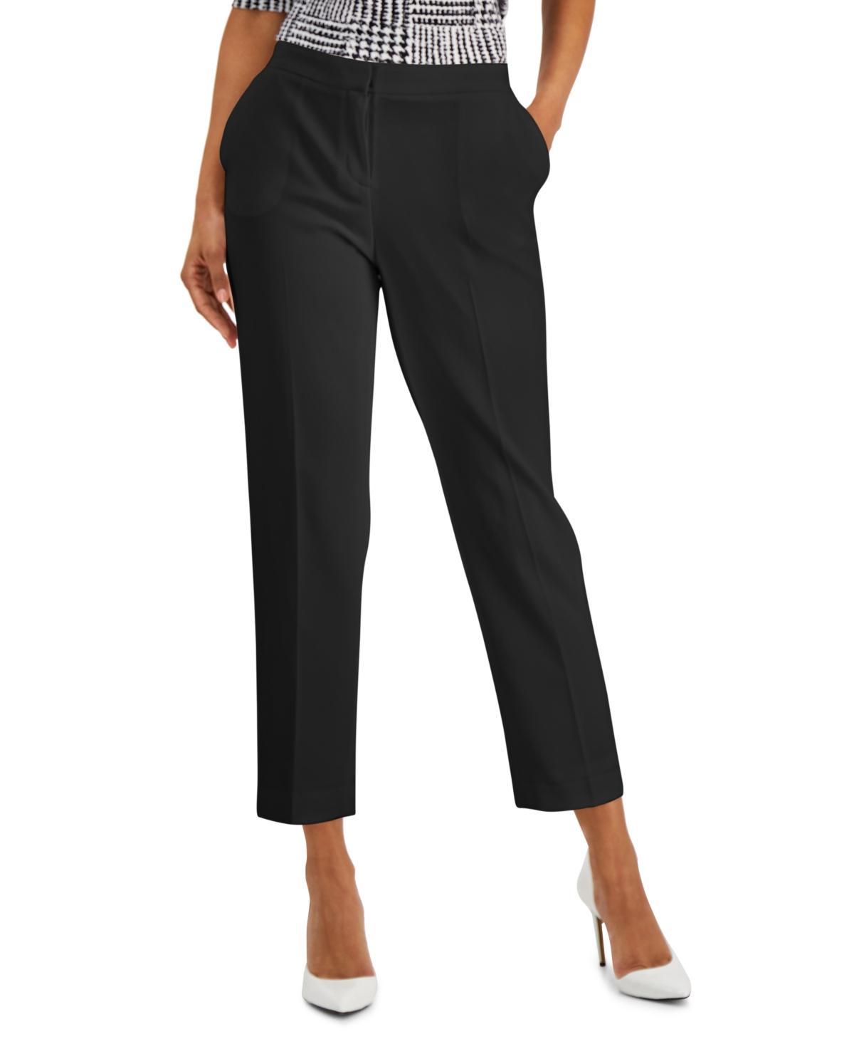 Kasper Slim Straight-Leg Elastic-Back Pants Product Image