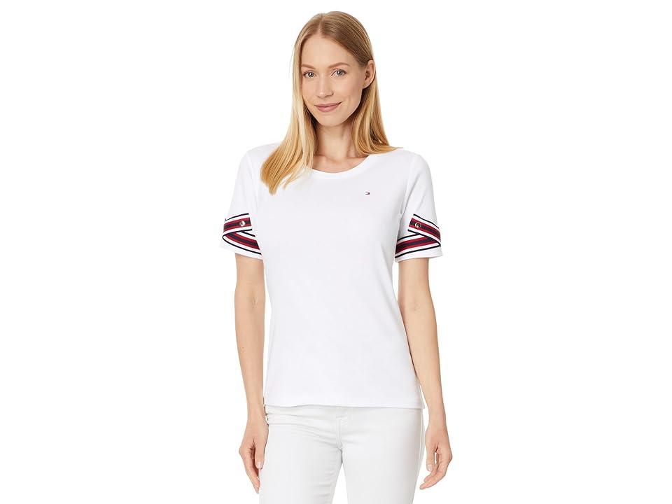 Tommy Hilfiger Global Short Sleeve Top (Bright ) Women's Clothing Product Image