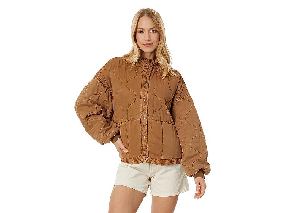 Blank NYC Drop Shoulder Quilted Jacket in Chai Tea (Chai Tea) Women's Clothing Product Image