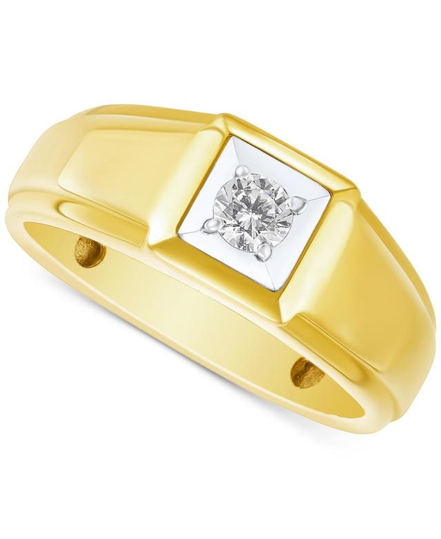 Grown With Love Mens Lab Grown Diamond Solitaire Ring (1/4 ct. t.w.) in 10k Gold & White Gold Product Image