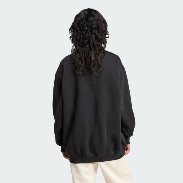 Essentials Fleece Long Oversized Crew Sweatshirt Product Image