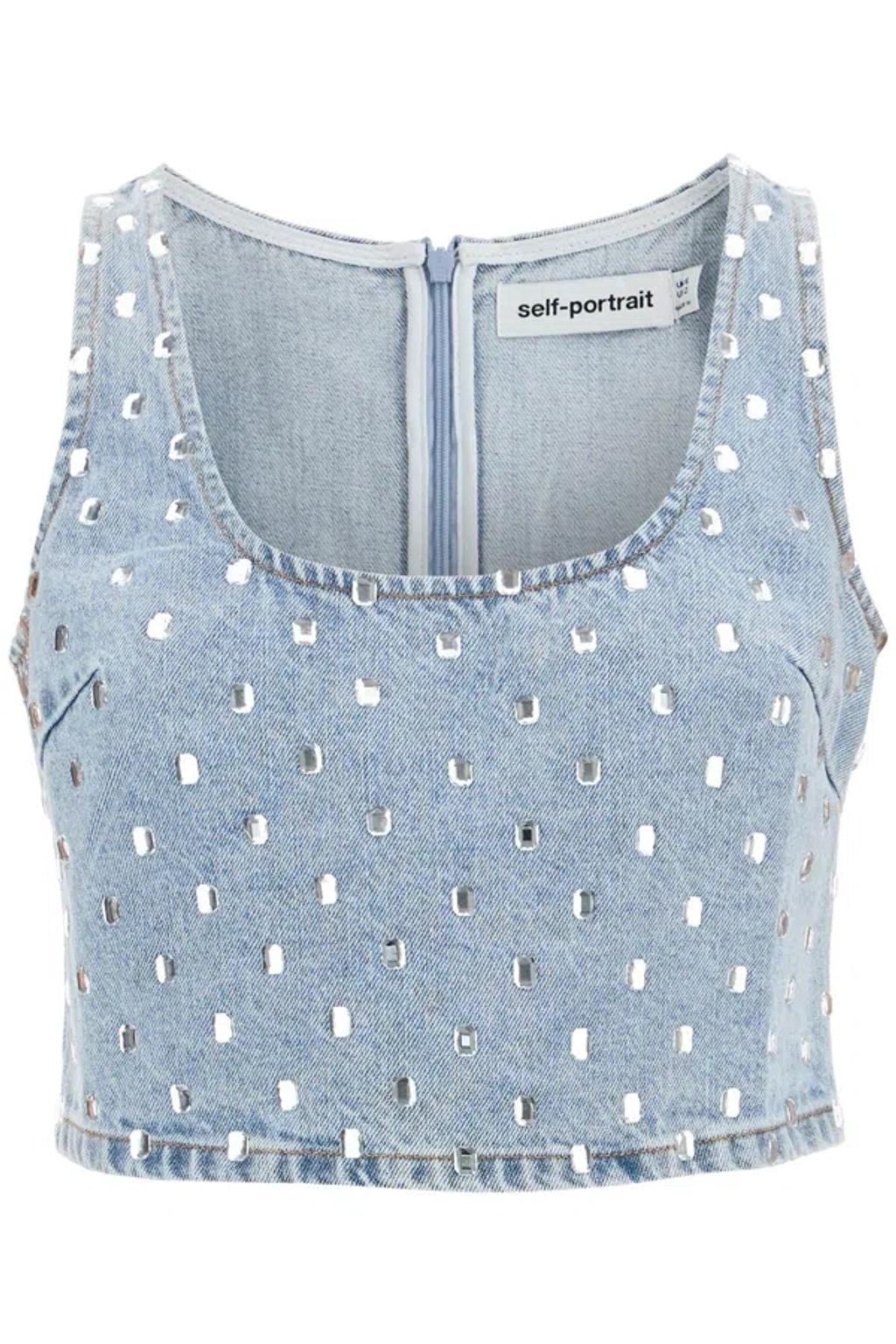 Denim Crop Top For Stylish In Blue product image