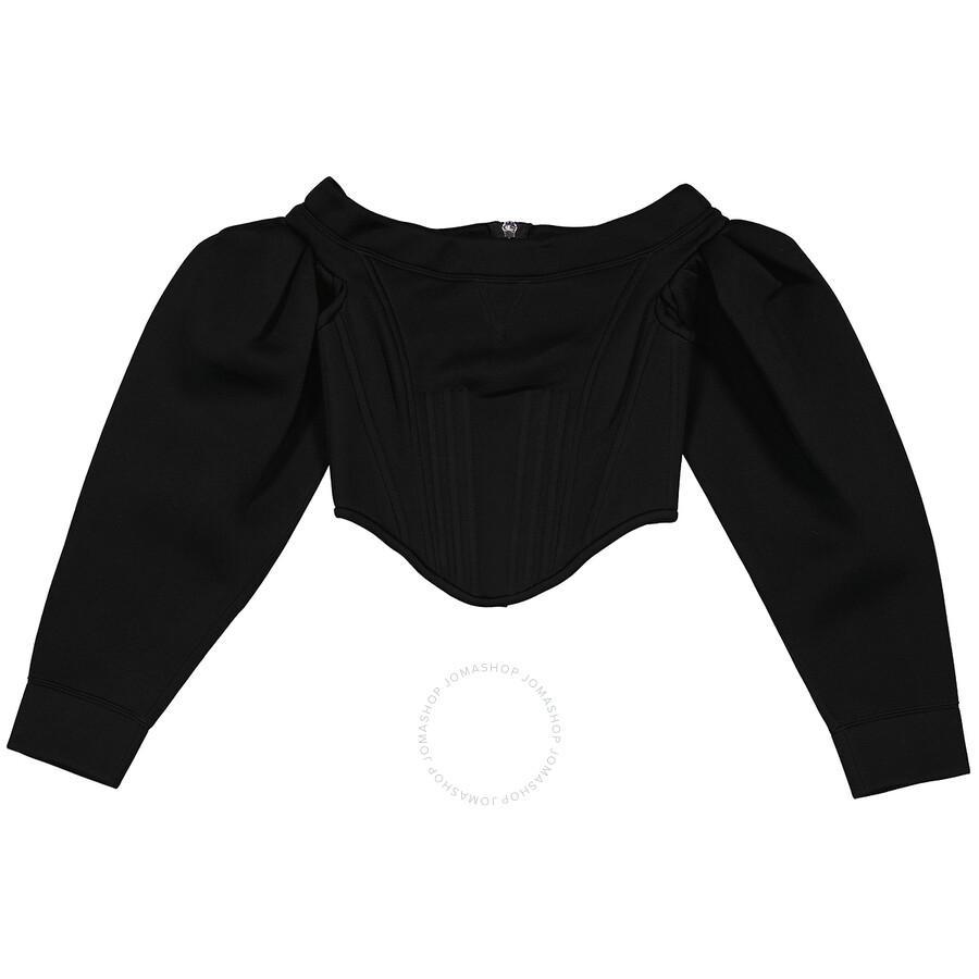 BURBERRY Black Neoprene Off-the-shoulder Gabriella Corset Top Product Image