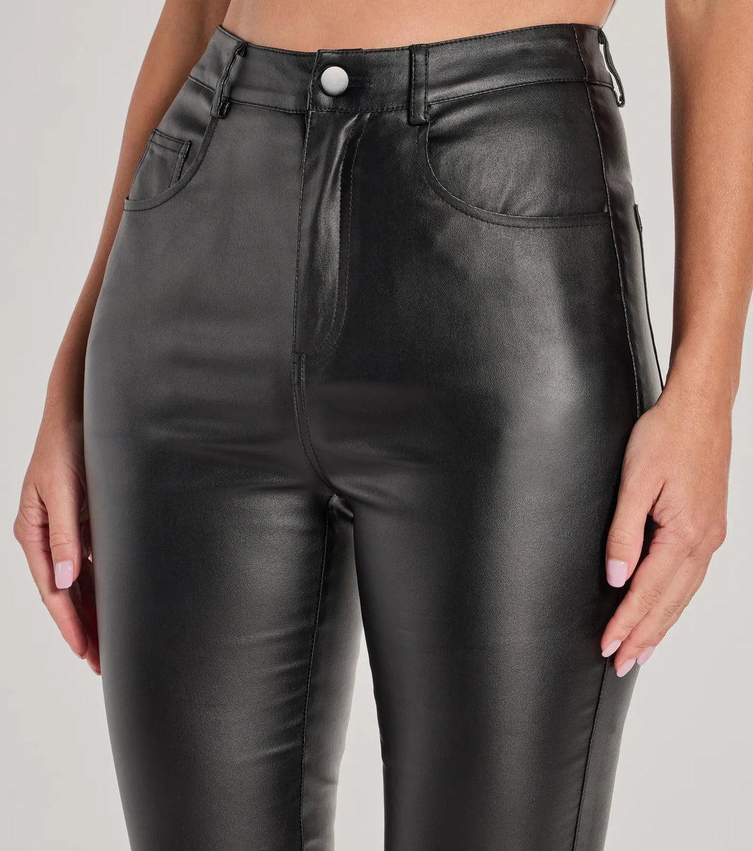 So Sleek Coated Faux Leather Capri Pants product image