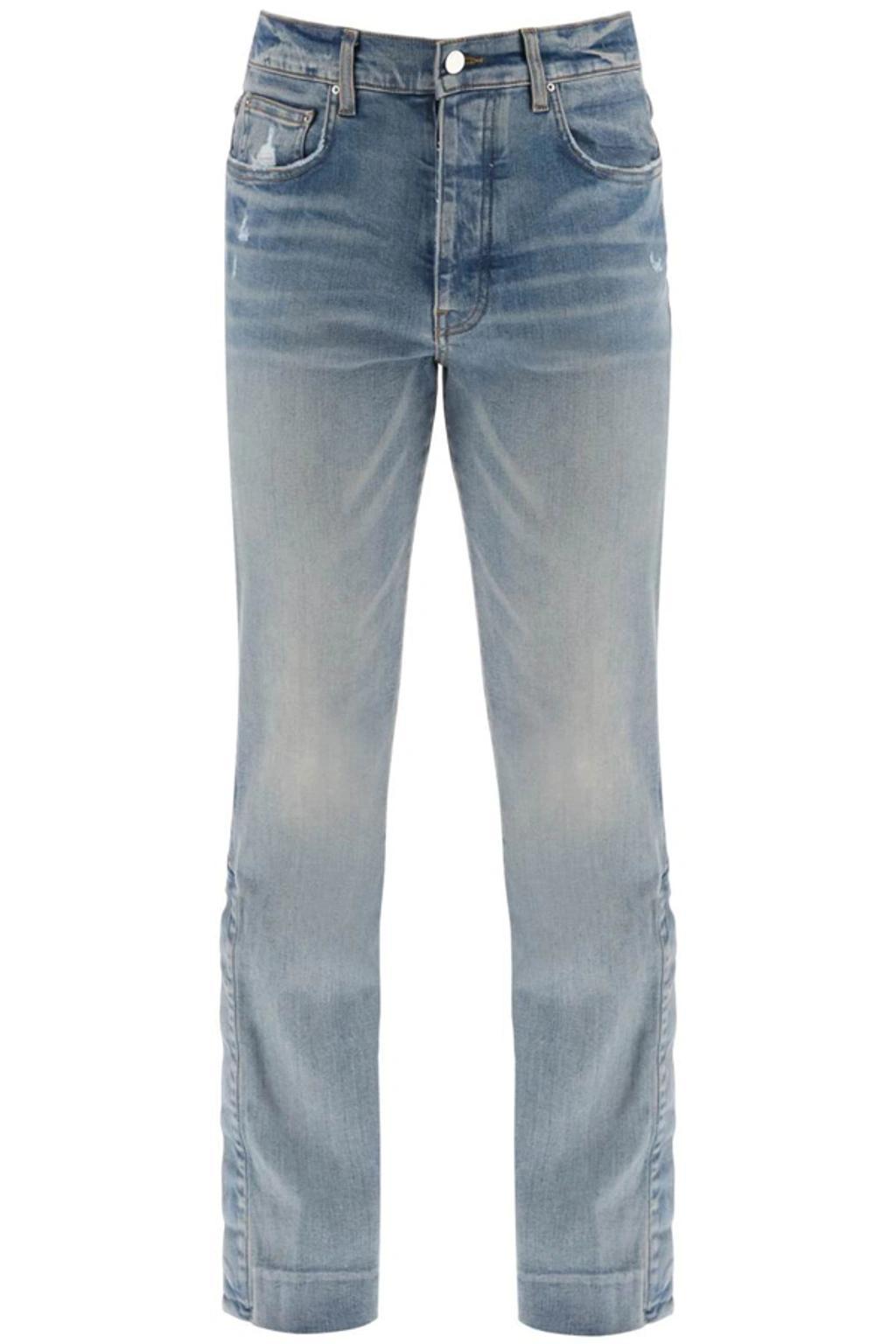 Blue Stacked Flared Jeans Product Image