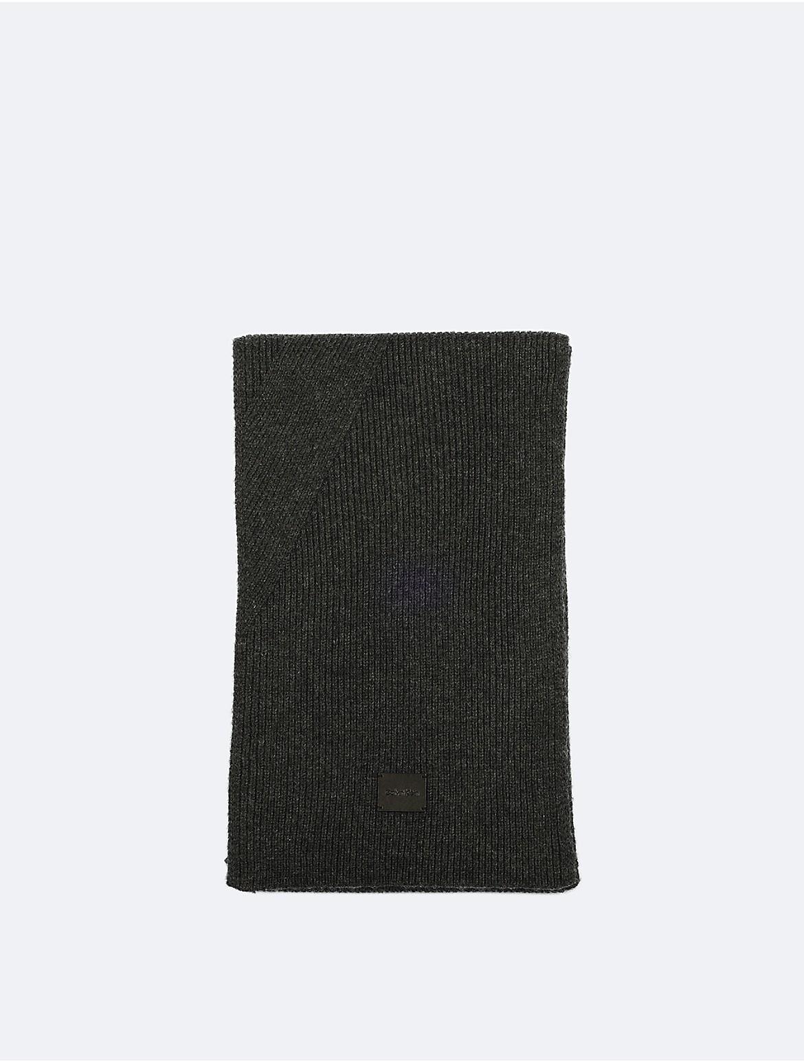 Calvin Klein Womens Solid Ribbed Scarf - Black Product Image