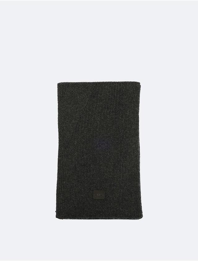 Calvin Klein Womens Solid Ribbed Scarf - Black Product Image