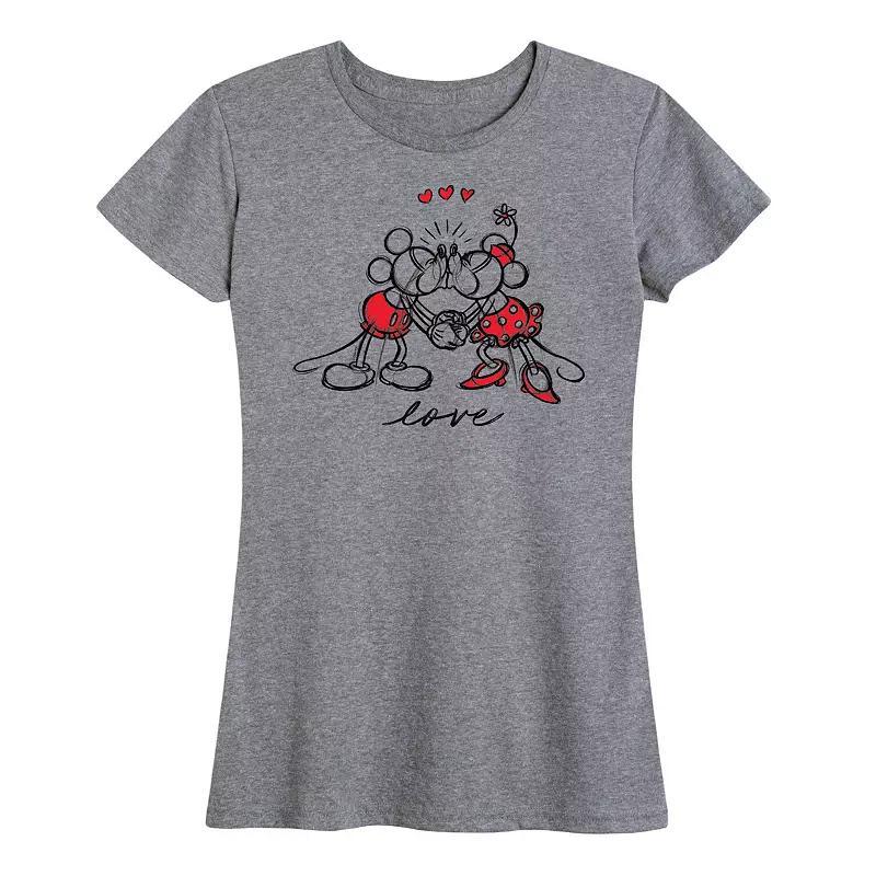 Disneys Mickey & Minnie Mouse Womens Love Sketch Graphic Tee Product Image