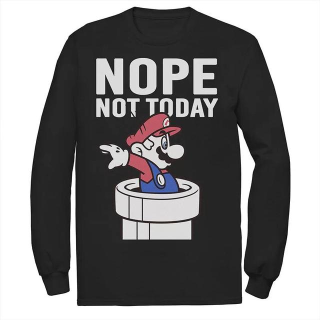 Big & Tall Nintendo Super Mario Bros Nope Not Today Long Sleeve, Mens Product Image