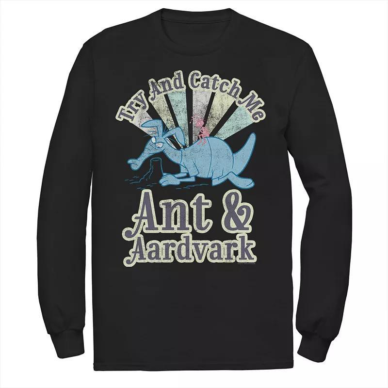 Mens Pink Panther Ant And Aardvark Try And Catch Me Long Sleeve Graphic Tee Blue Product Image