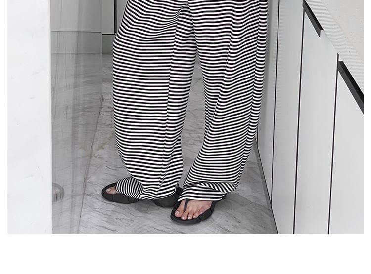 Striped Wide-Leg Sweatpants Product Image