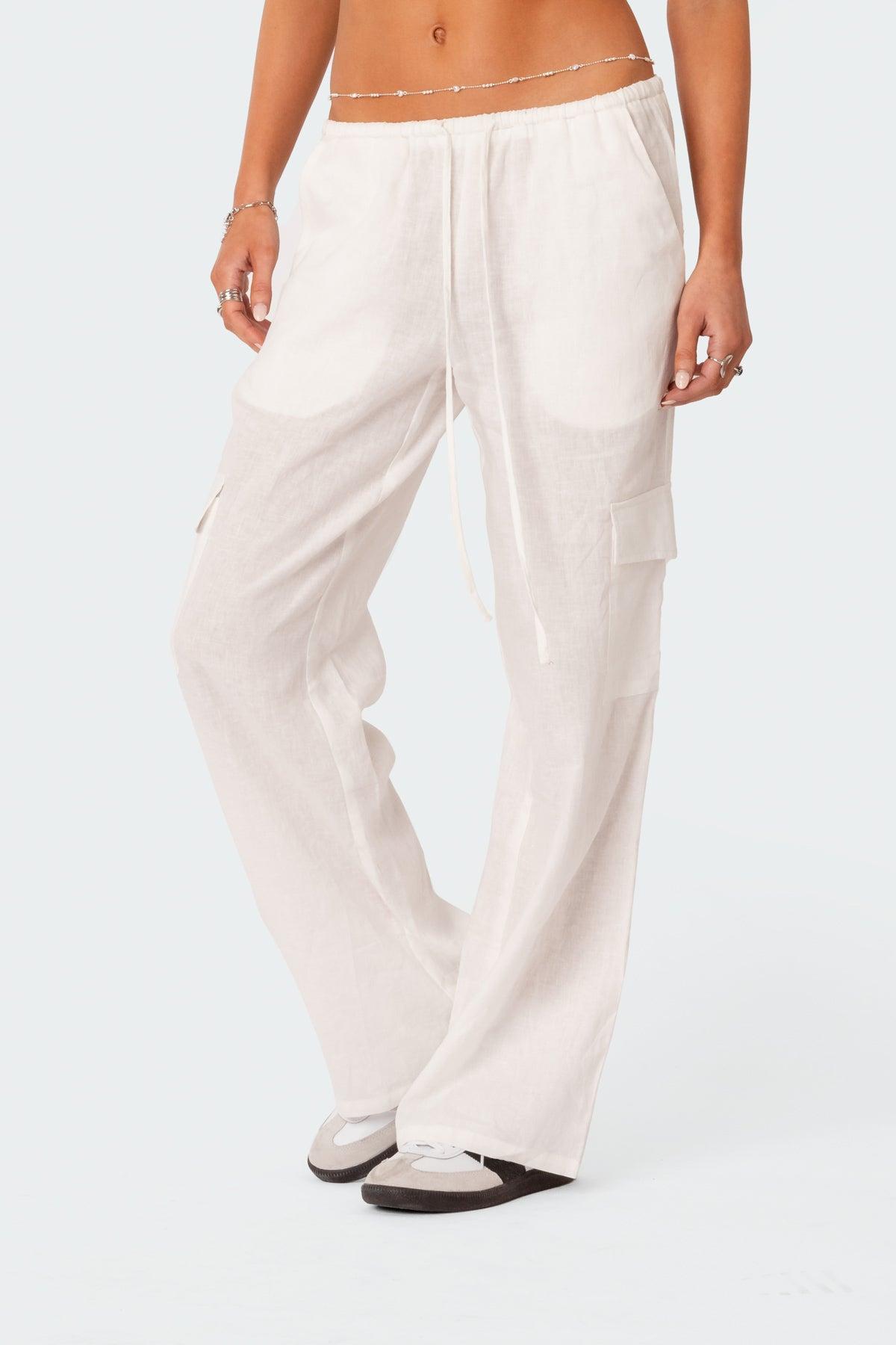 Lyric Linen Look Cargo Pants Product Image