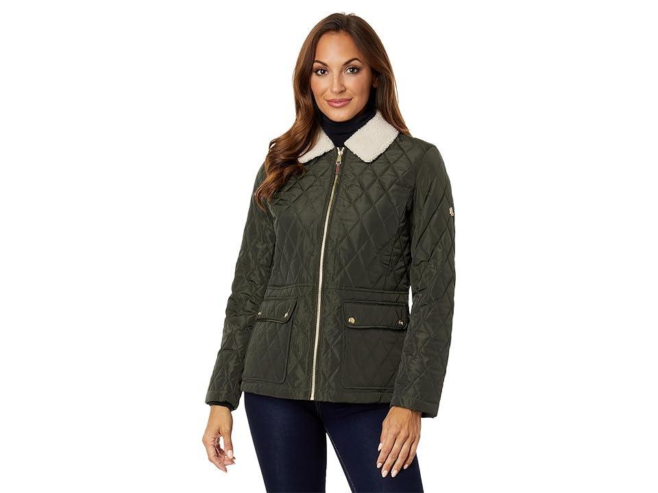 Lauren Ralph Lauren Zip Front Berber Quil (Litchfield Loden) Women's Clothing Product Image