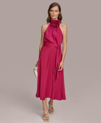 Women's Halter-Neck Sleeveless A-Line Midi Dress Product Image