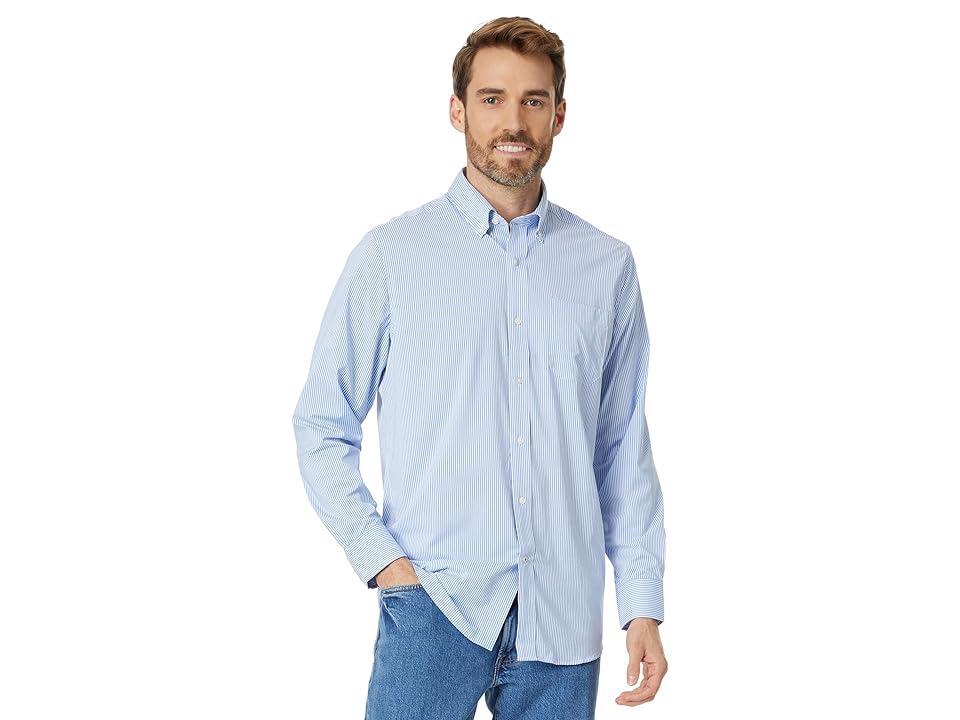 Southern Tide Long Sleeve Brrr IC Bengal Stripe Sport Shirt (Cobalt ) Men's Clothing Product Image