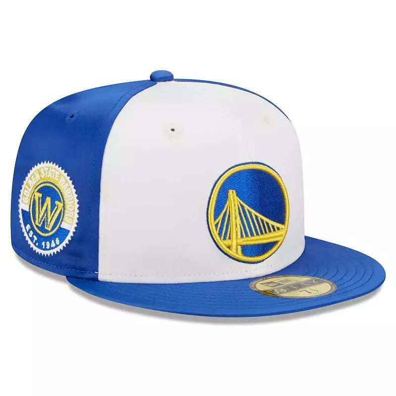 Mens New Era Golden State Warriors Throwback Satin 59FIFTY Fitted Hat Product Image