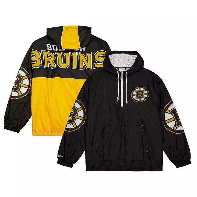 Mens Mitchell & Ness Boston Bruins Team OG 2.0 Anorak Half-Zip Windbreaker Jacket Product Image