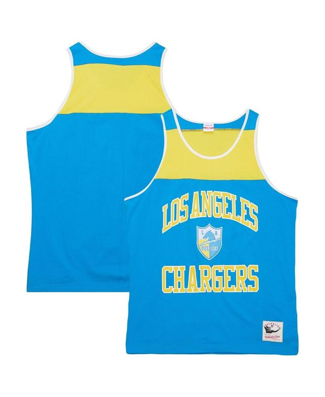 Mens Mitchell & Ness Powder Blue Los Angeles Chargers Gridiron Classics Heritage Colorblock Tank Top - Powder Blue Product Image