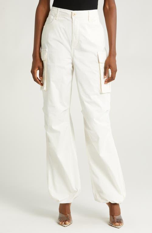 Womens Baggy Cargo Pants | Cloud White, Size 8 | Good American by Khlo Kardashian Product Image