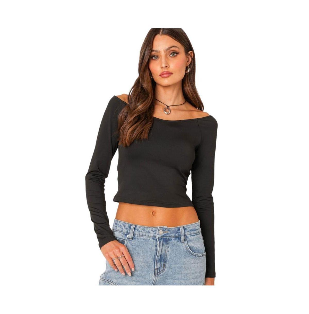 Womens Tahlia v neck off shoulder top Product Image