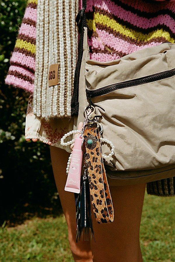 Western Animal Print Pony Hair Keychain Womens at Urban Outfitters Product Image