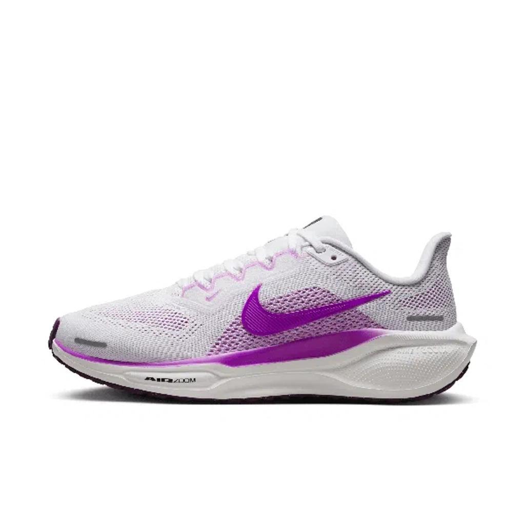 NIKE Women's Pegasus 41 Road Running Shoes In White/black/hyper Violet Product Image