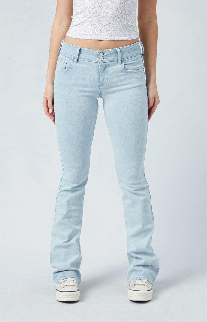 Women's Stretch Light Indigo Low Rise Bootcut Jeans Product Image