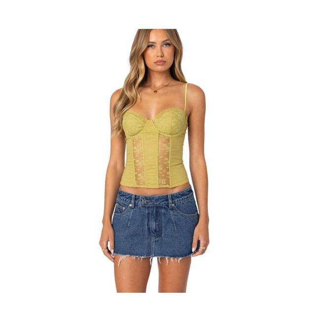 Women's Avena Linen Look Lacey Corset Top Product Image