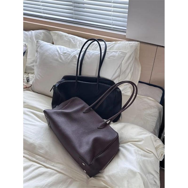 Faux Plain Leather Carryall Bag Product Image