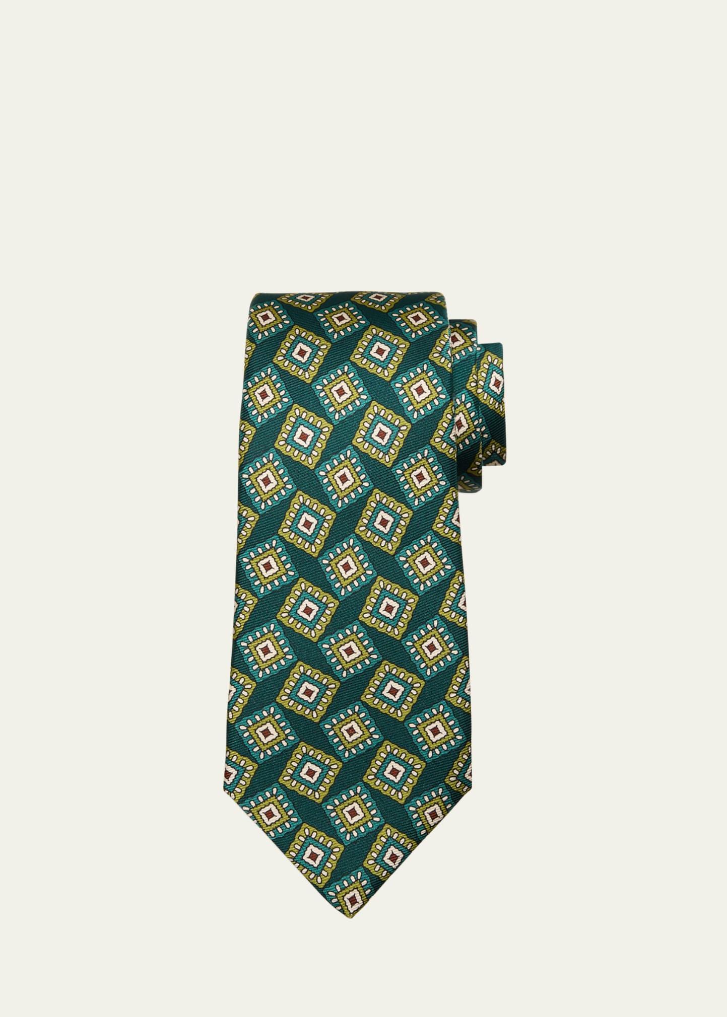 Mens Large Square Silk Tie Product Image