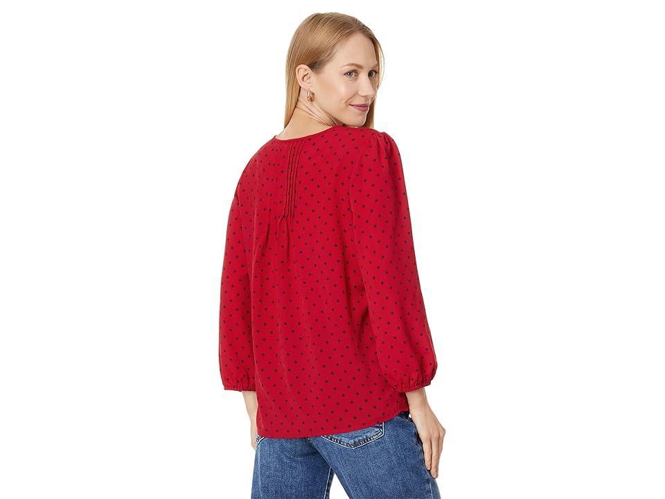 Tommy Hilfiger Dot Pintuck Blouse (Chili ) Women's Clothing Product Image