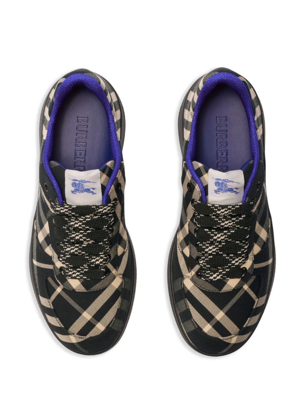 BURBERRY Terrace Checked Sneakers In Black Check Product Image