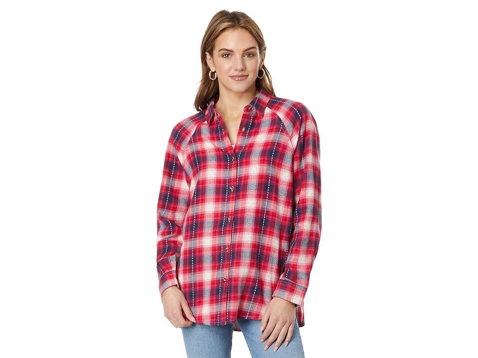 Lucky Brand Oversized Plaid Tunic Clover Plaid) Women's Clothing Product Image