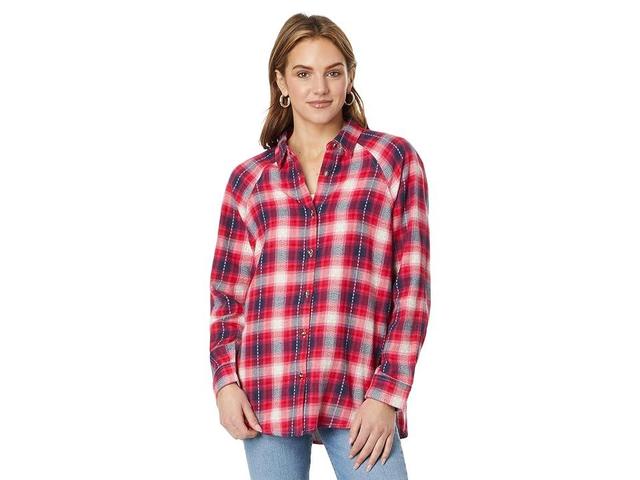 Lucky Brand Oversize Plaid Cotton Button-Up Shirt Product Image