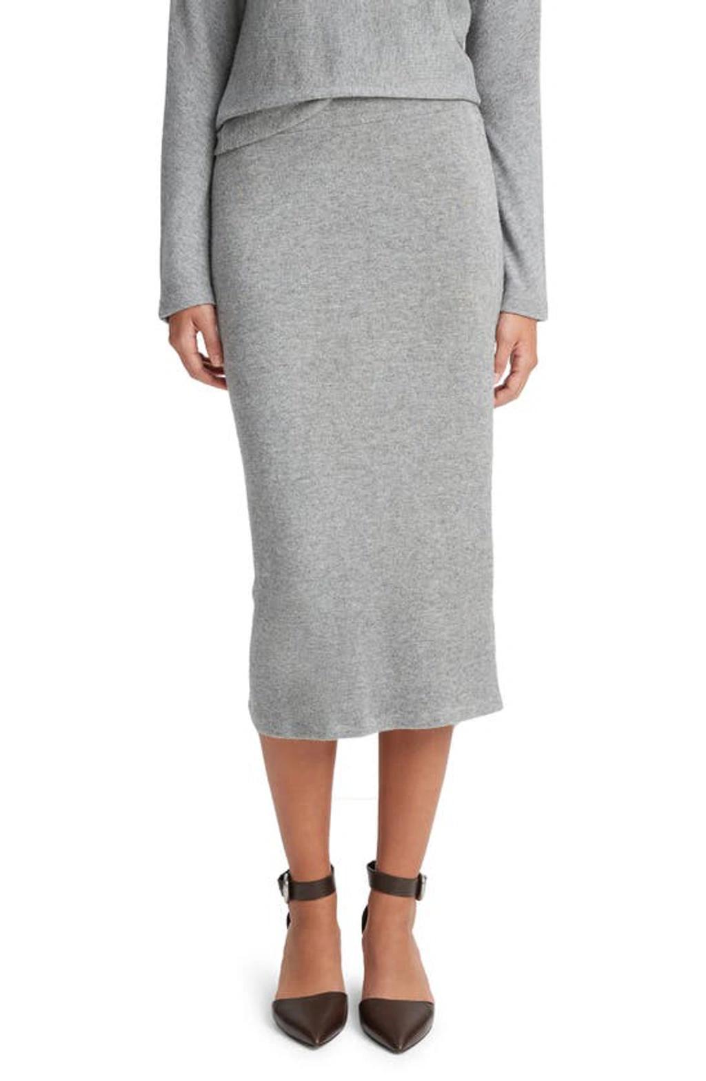 Midi Sweater Skirt In Grey Product Image