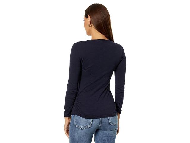 Mod-o-doc Slub Jersey Long Sleeve Twisted Scoop Neck Tee (Grit Gray) Women's Clothing Product Image