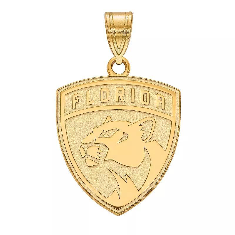 LogoArt Florida Panthers Sterling Silver Large Logo Pendant, Womens Gold Tone Product Image