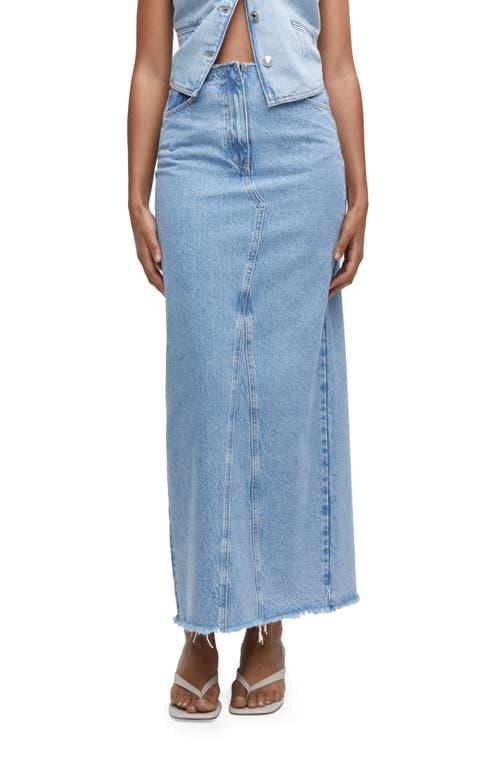 MANGO Raw Hem Denim Maxi Skirt Product Image