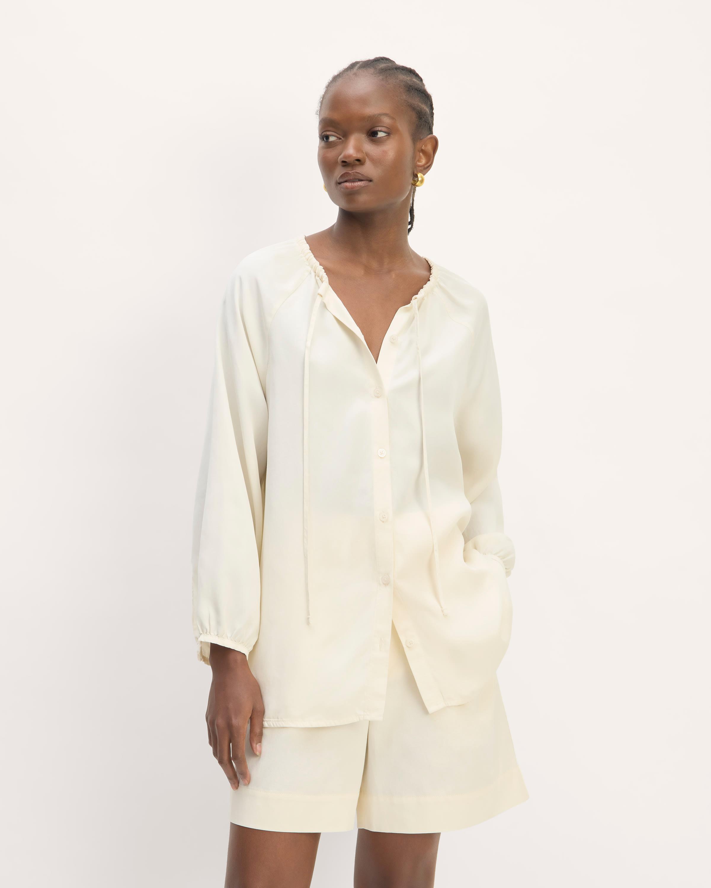 Womens Gathered Shirt in Butterlite by Everlane Product Image