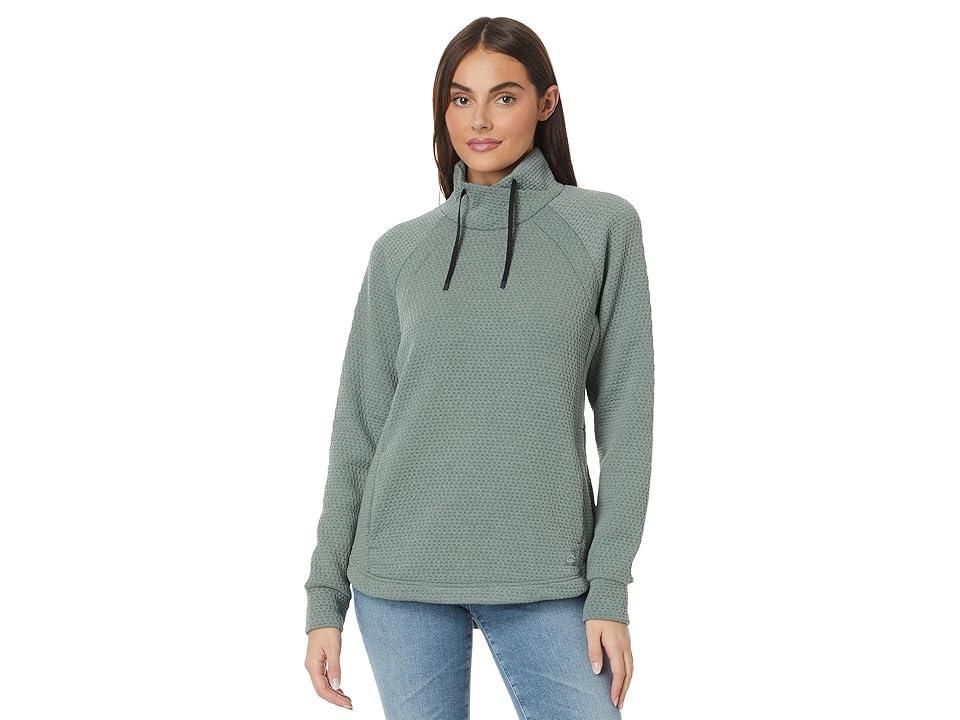 L.L.Bean Ridgeknit Crossneck Pullover (Sea /Midnight Black) Women's Clothing Product Image