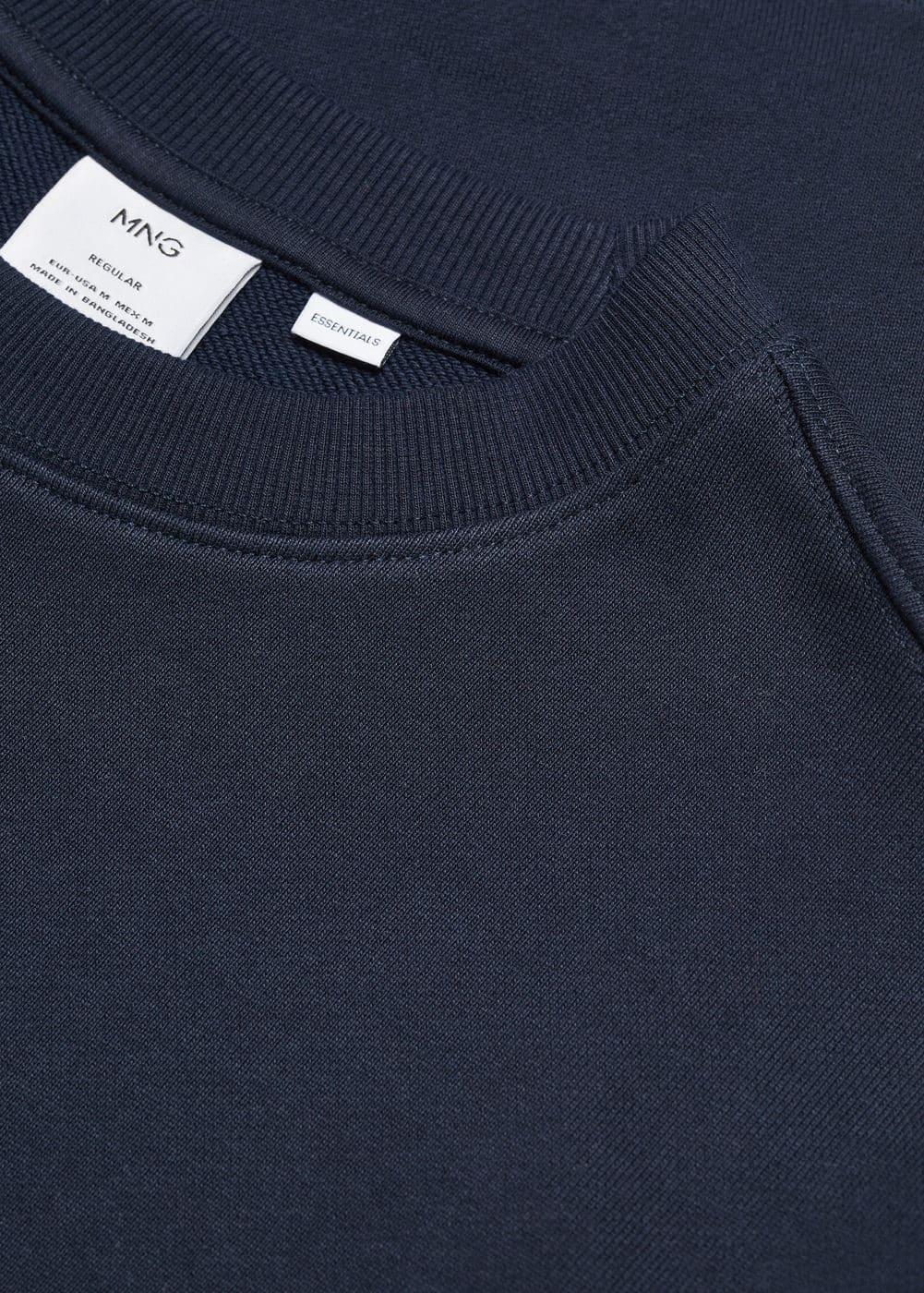 MANGO MAN - 100% cotton basic sweatshirt dark navyMen Product Image