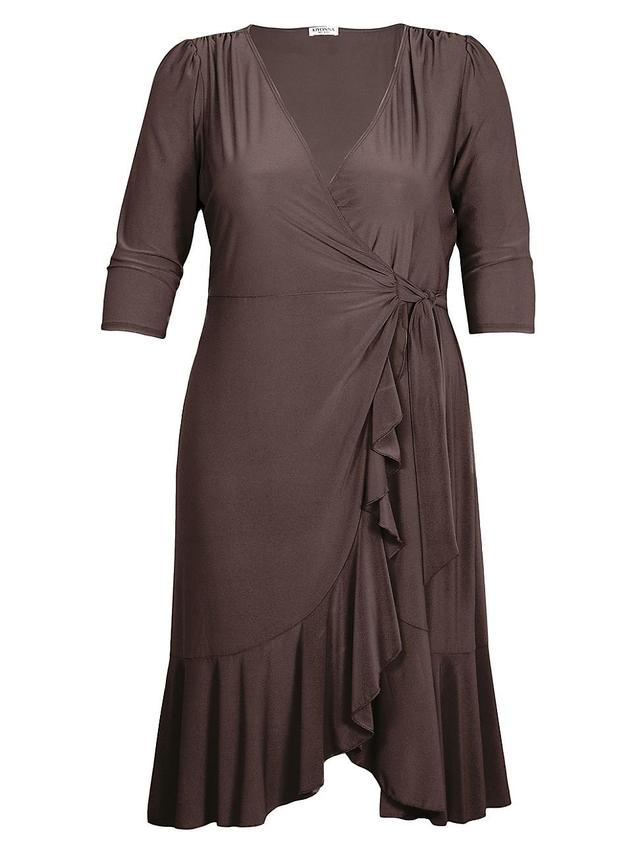 Womens Plus Size Whimsy Wrap Midi-Dress Product Image